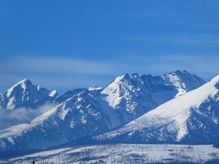 Obraz premium Snowy mountains in High Tatra, Slovakia, Europe