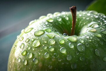 Fresh apple in cinematic detail