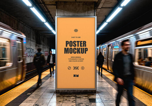 Subway Advertising Poster Mockup