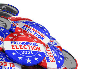 USA Presidential election 2028 badges - 3D illustration © PX Media