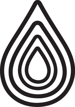 Concentric teardrop shapes on white background Keywords: teardrop, drop, water, liquid, shape