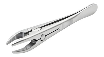 Isolated Stainless Steel Surgical Rongeur Instrument on Transparent Background