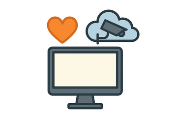 Digital screen displaying cloud security camera and user favorite icon