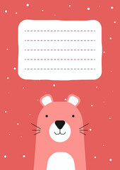 Childrens notebook cover design with cute bear design 