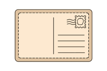 Blank vintage postcard back with postage stamp outline and address lines