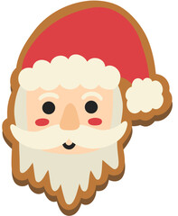 Santa Claus Gingerbread Cookie Hand Drawn Vector Illustration