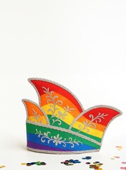 Karnevalsm&uuml;tze in den Farben der Regenbogenflagge