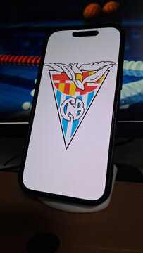 Smartphone Displaying Club Nataci&oacute; Barcelona Logo