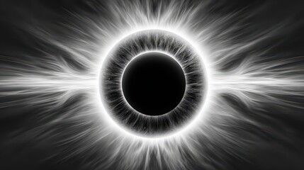 Obraz premium Black hole emits white light cosmic black hole with bright white light radiating outward