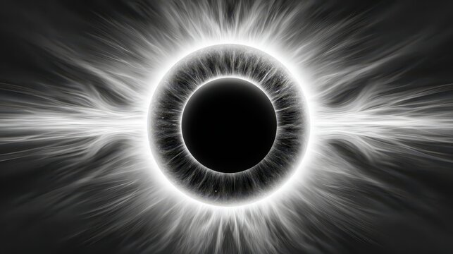 Black hole emits white light cosmic black hole with bright white light radiating outward