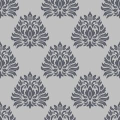 Fototapeta premium Damask seamless repeat element pattern. Beautiful luxury vintage floral damask vector illustration. Design for wallpaper, decorative, texture, textile, ornament, wrapping, shirts, clothing