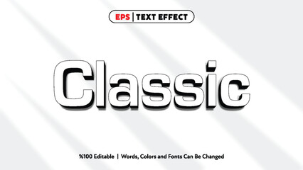 Classic simple style retro text effect editable words colors fonts design vector art