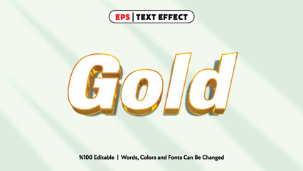 Gold shiny 3d text effect with editable colors and fonts for creative design and modern graphic projects