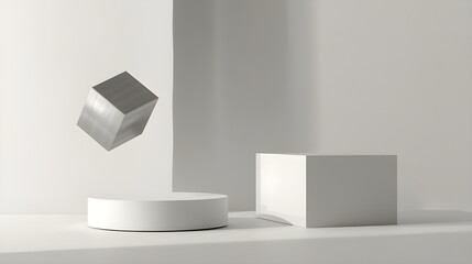Modern Minimalist Luxury Floating Geometric Product Scene