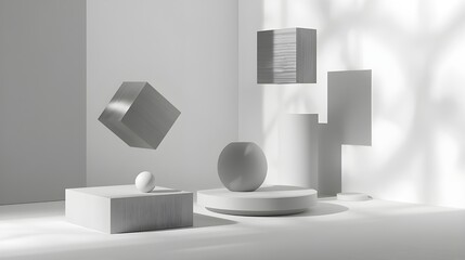 Modern Minimalist Luxury Floating Geometric Product Scene