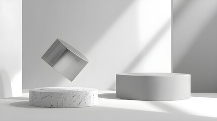 Modern Minimalist Luxury Floating Geometric Product Scene