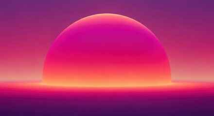 Abstract glowing orb with vibrant pink and orange gradient light