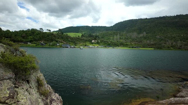 Lake And Hills Near Orakei Korako New Zealand