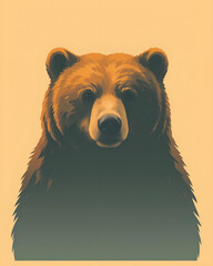 Brown Bear Portrait in Warm Golden Light