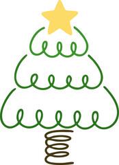 크리스마스 성탄절 스프링 라인 트리 아이콘(christmas line tree icon)