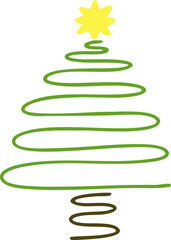 크리스마스 성탄절 물결 라인 트리 아이콘(christmas line tree icon)