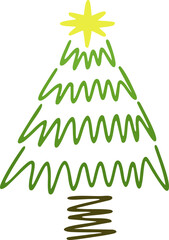 크리스마스 성탄절 뾰족한 라인 트리 아이콘(christmas line tree icon)