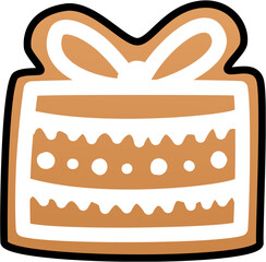 gingerbread icing in decorated gift shape