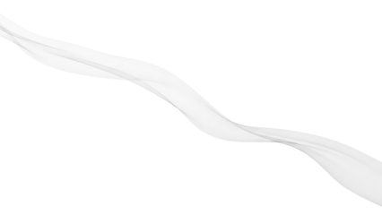 Graceful white translucent fabric flowing on a clean white background, creating an ethereal and elegant visual.