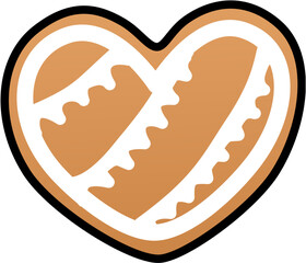 gingerbread icing in heart shape