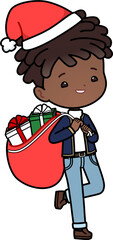 kid with gift bag