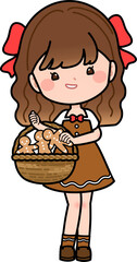 girl with gingerbread basket