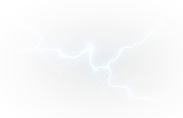 PNG Blue Lightning Overlay with Transparent Background