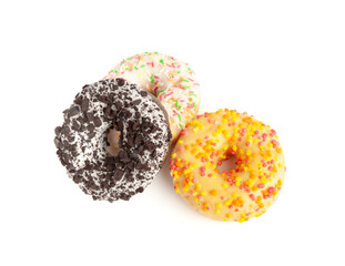 Doughnuts, Chocolate Brown and Pink Donut with Multicolored Sprinkles