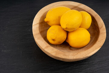 Old dried lemons. Fruits with darkened skins