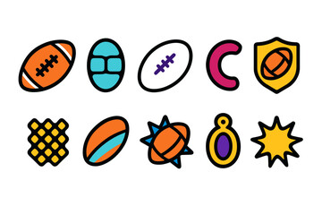 Sports and recreation icon set. Colorful, flat icons for active lifestyle themes