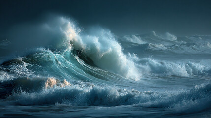 large stormy sea waves