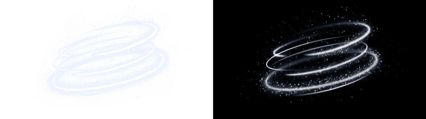 Fototapeta premium Cold winter wind texture with drifting snow. Holiday blizzard effect for seasonal designs. Transparent PNG Overlay with soft swirling motion.