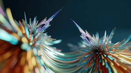 Luminous tendrils converge toward a center, creating an abstract, vibrant explosion of color and light