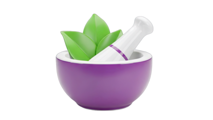 Herbs in Mortar and Pestle: Natural Remedy Concept