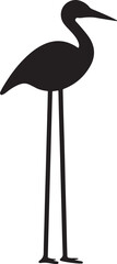 Naklejka premium Heron Stork Silhouette Vector – Long Legged Wading Bird Icon