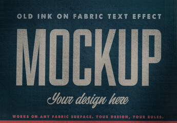 Old Ink on Fabric Text Effect Mockup