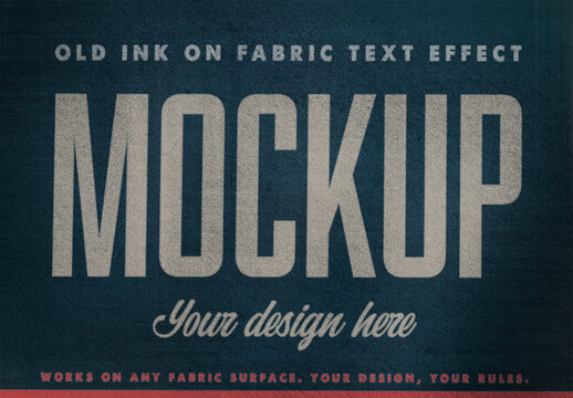 Old Ink on Fabric Text Effect Mockup