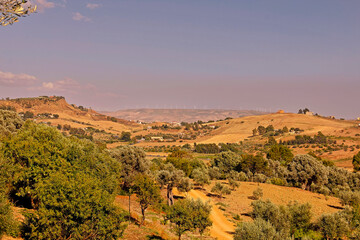 landscape of the southern coast of Sicily in July