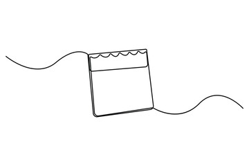 Obraz premium Minimal continuous one line drawing of a calendar outline simple date planner illustration 