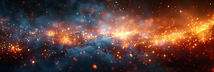 Panoramic View of a Vibrant Nebula in Deep Space, Illustrating Cosmic Wonders