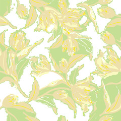 Tropical vintage leaves floral seamless pattern, background. Exotic jungle wallpaper.botanic seamless pattern with exotic flowers and leaves, hand drawn background. floral pattern. Tile with tropical 