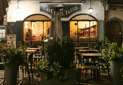 Caf&egrave; del Tasso historic bar center in Bergamo upper, Lombardy, Italy
