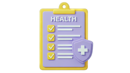 Health Checklist with Shield Icon