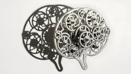 Intricate metal wall art casting a detailed circular shadow on a white surface