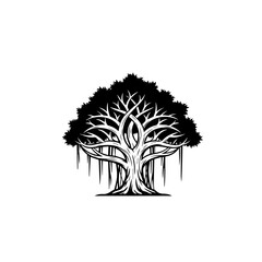 Fototapeta premium Symbolic Banyan Tree Reflecting Nature's Resilience